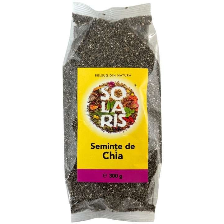 Seminte de Chia crude 100% naturale, calitate premium, 300g, Solaris Plant
