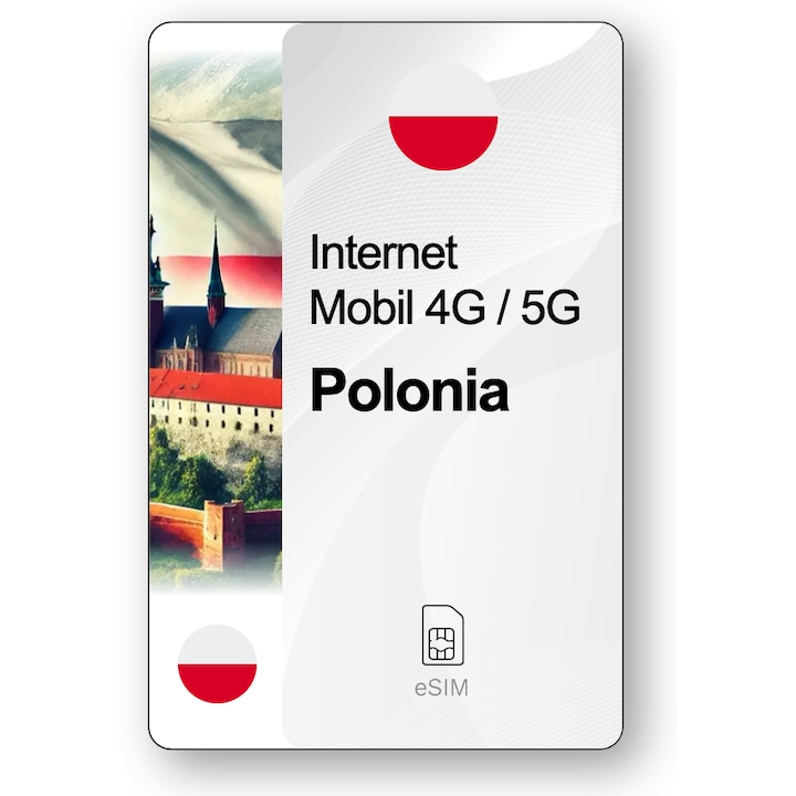 ESIM Internet Polonia, valabil 30 zile, trafic 5 GB
