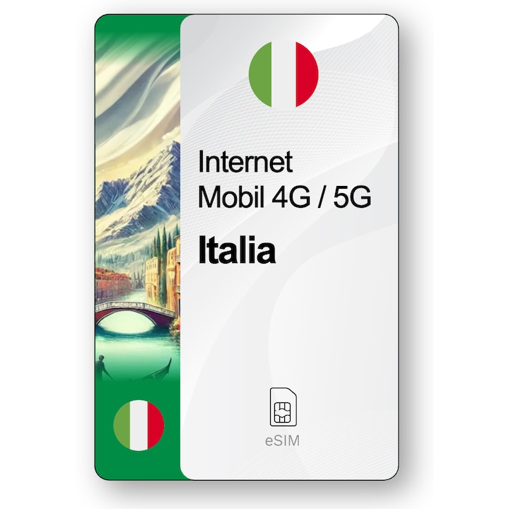 ESIM Internet Italia, valabil 30 zile, trafic 5 GB