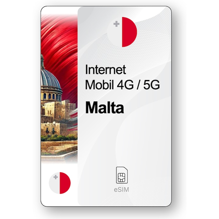 ESIM Internet Malta, valabil 30 zile, trafic 5 GB