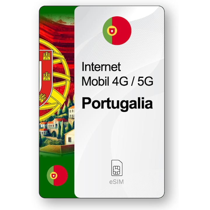 ESIM Internet Portugalia, valabil 30 zile, trafic 5 GB