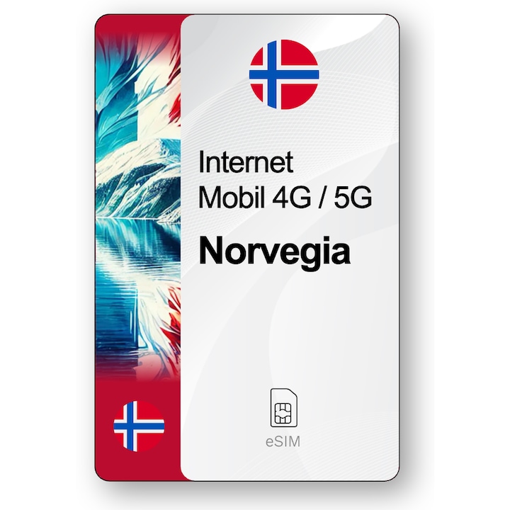 ESIM Internet Norvegia, valabil 30 zile, trafic 5 GB