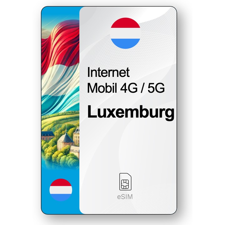 ESIM Internet Luxemburg, valabil 7 zile, trafic Nelimitat