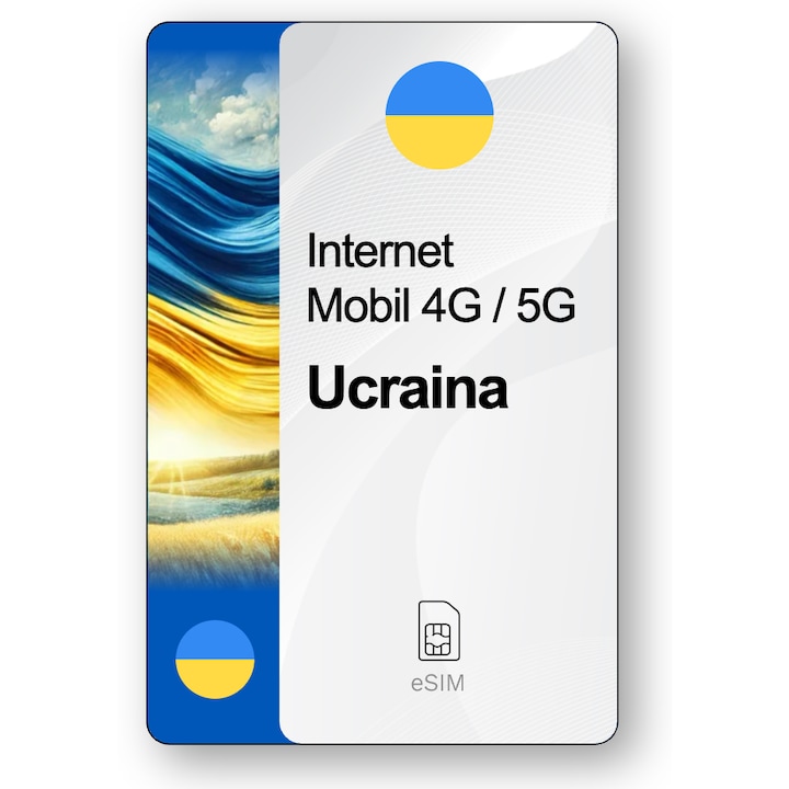 ESIM Internet Ucraina, valabil 30 zile, trafic 5 GB