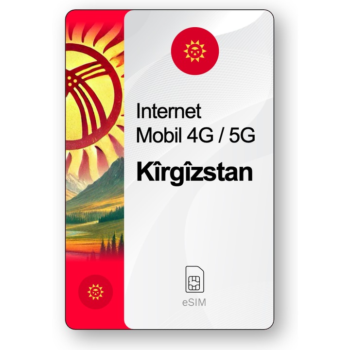 ESIM Internet Kirgizstan, valabil 30 zile, trafic 5 GB