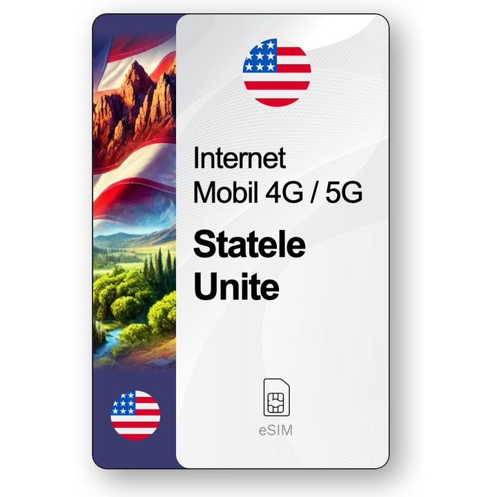 ESIM Internet Statele Unite ale Americii, valabil 30 zile, trafic 5 GB