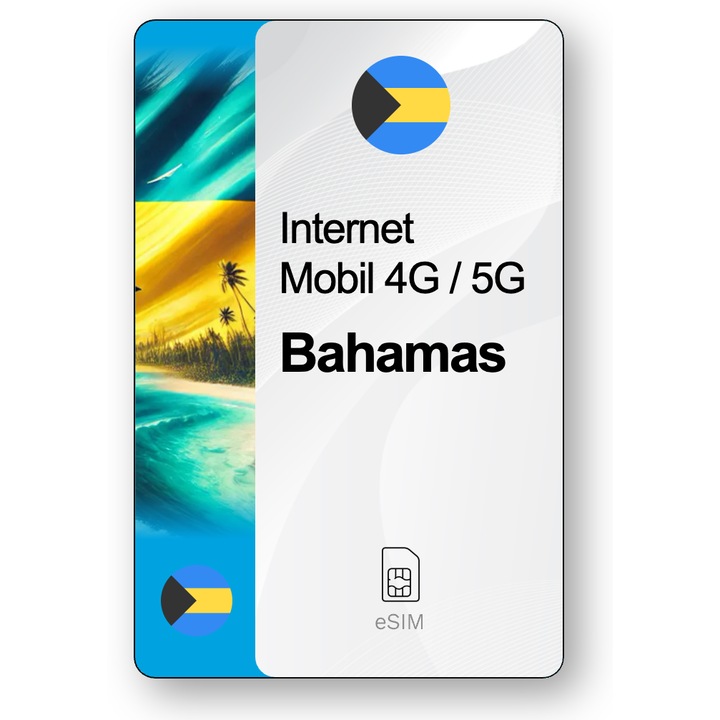 ESIM Internet Bahamas, valabil 7 zile, trafic Nelimitat