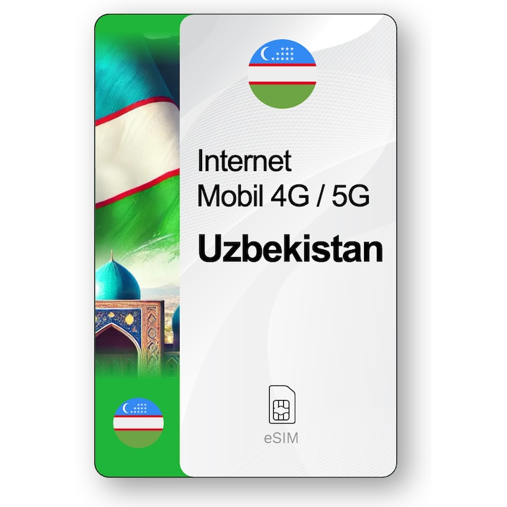 ESIM Internet Uzbekistan, valabil 30 zile, trafic 5 GB