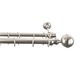 Galerie metalica dubla 300 cm pentru perdea sau draperie, model Kugel, teava cu diametru de 25 mm, inox, KIT COMPLET