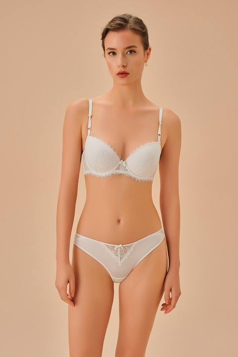 Suwen, Chiloti cu insertie de dantela, Alb fildes