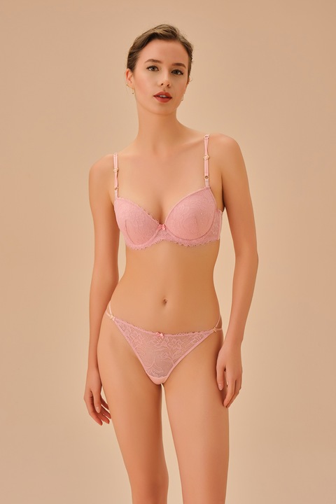 Suwen, Chiloti tanga cu garnituri de dantela, Roz