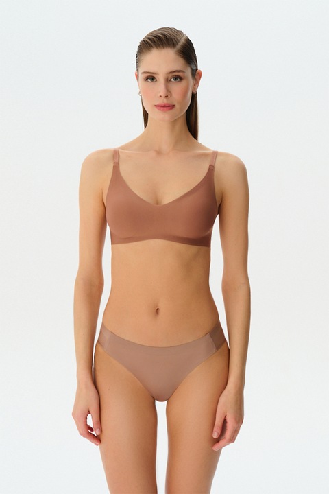 Suwen, Bustiera cu bretele ajustabile, Maro cognac