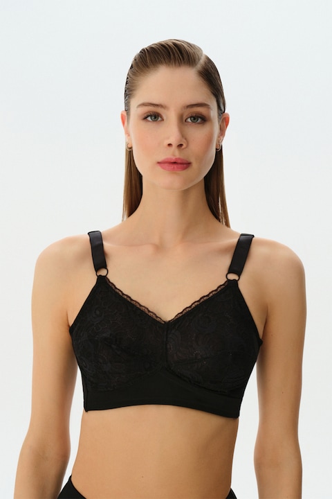 Suwen, Sutien cu strat exterior din dantela Miranda, Negru
