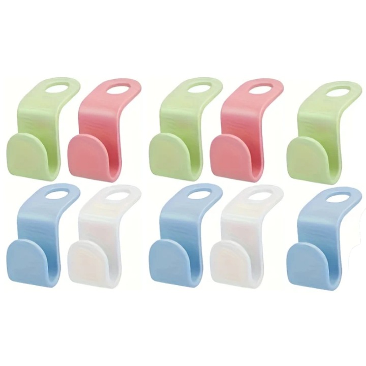 Set 10 carlige pentru umerase HOZRO, plastic durabil, multicolor – organizare practica