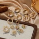 Cercei mari din otel titan cu zirconiu si diamante albe, model circular stralucitor, accesoriu de gala elegant