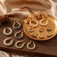 Cercei mari din otel titan cu zirconiu si diamante albe, model circular stralucitor, accesoriu de gala elegant