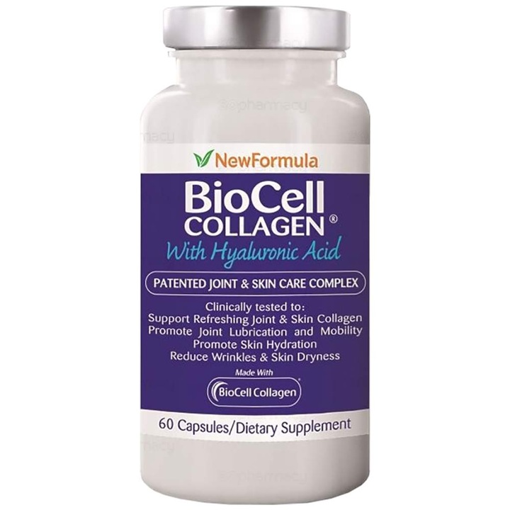 Хранителна добавка BioCell BioCell Collagen with Hyaluronic Acid 500 mg, 60 капсули