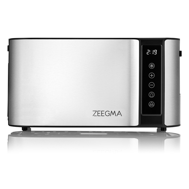 Тостер Zeegma Tostee Chef Easy, неръждаема стомана, 1500 W, функция за размразяване, 7 скорости, дигитален дисплей, сребрист