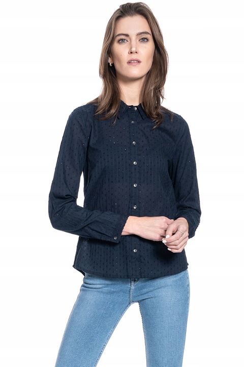 Camasa De Dama Din Material, Mustang, Emma Kc Dobby, Croi: Regular Fit, Inchidere: Nasturi, Compozitie Material: 100% Bumbac, Numar De Buzunare: 0, Marime S, Albastru