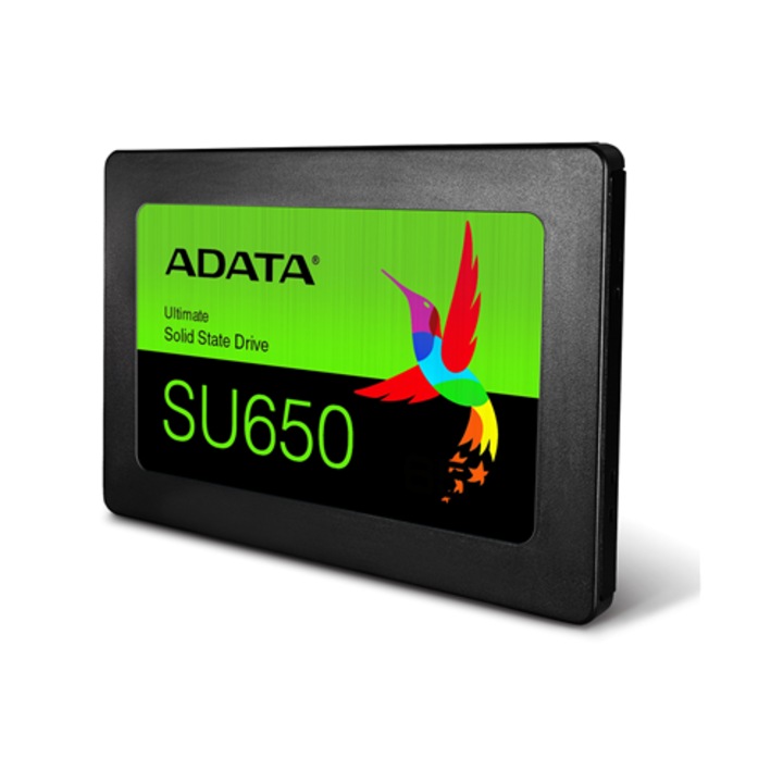 SSD ADATA Ultimate SU650 480GB, 2.5", SATA, 520MB/s четене, 450MB/s запис