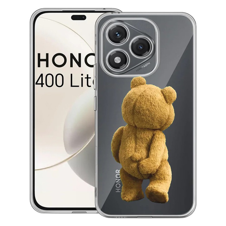 Husa pentru Honor 400 Lite 5G, BestCase® Clear Silicon 2MM, Teddy Bear Hidden Shot, Antisoc, Protectie camera si ecran, 1997766 T 1441