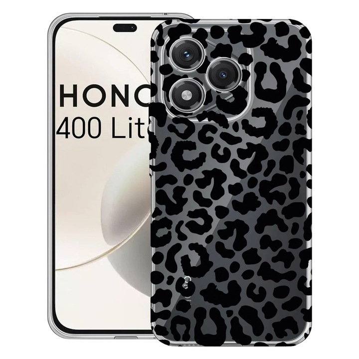 Husa pentru Honor 400 Lite 5G, BestCase® Clear Silicon 2MM, Leopard, Antisoc, Protectie camera si ecran, 1997766 T 1057