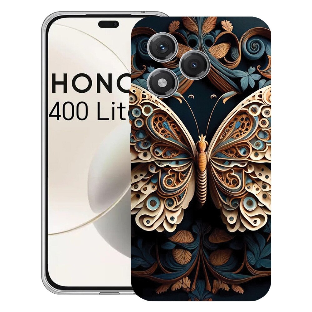 Husa pentru Honor 400 Lite 5G, BestCase® Clear Silicon 2MM, Beauty Butterfly, Antisoc, Protectie camera si ecran, 1997766 T 1224