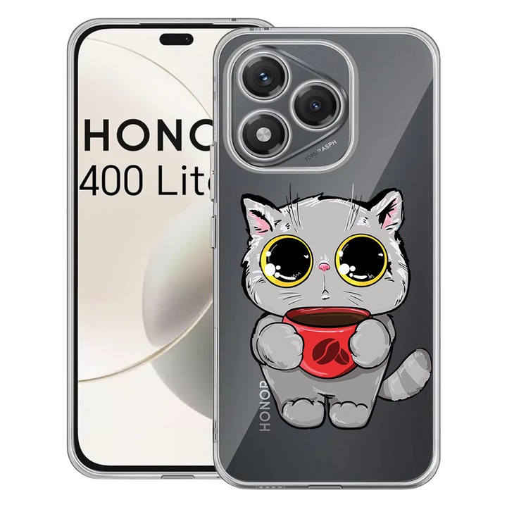 Husa pentru Honor 400 Lite 5G, BestCase® Clear Silicon 2MM, Sweet Cat, Antisoc, Protectie camera si ecran, 1997766 T 1794