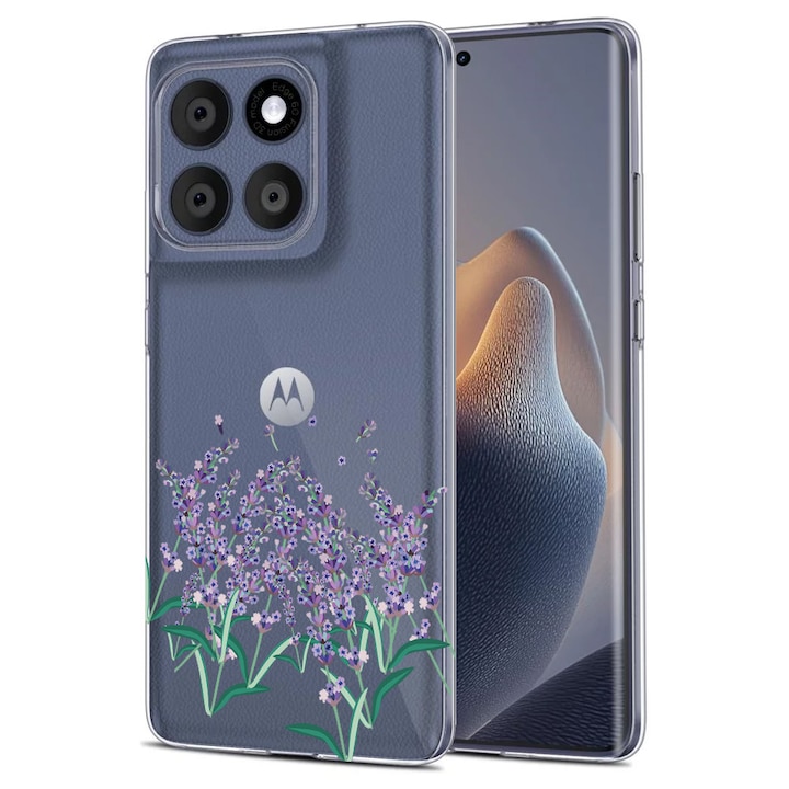 Husa pentru Motorola Edge 60 Fusion 5G, BestCase® Clear Silicon 2MM, Lavender, Antisoc, Protectie camera si ecran, 1997854 T 1430