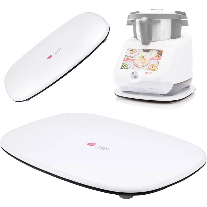 Suport, Silvercrest, pentru termorobot Monsieur Cuisine, 40,5 x 29 x 2,5 cm, functie de stabilizare, functie care faciliteaza mutarea, culoare alb, setul include: suport, material ABS, picioare antiderapante, suport ustensile
