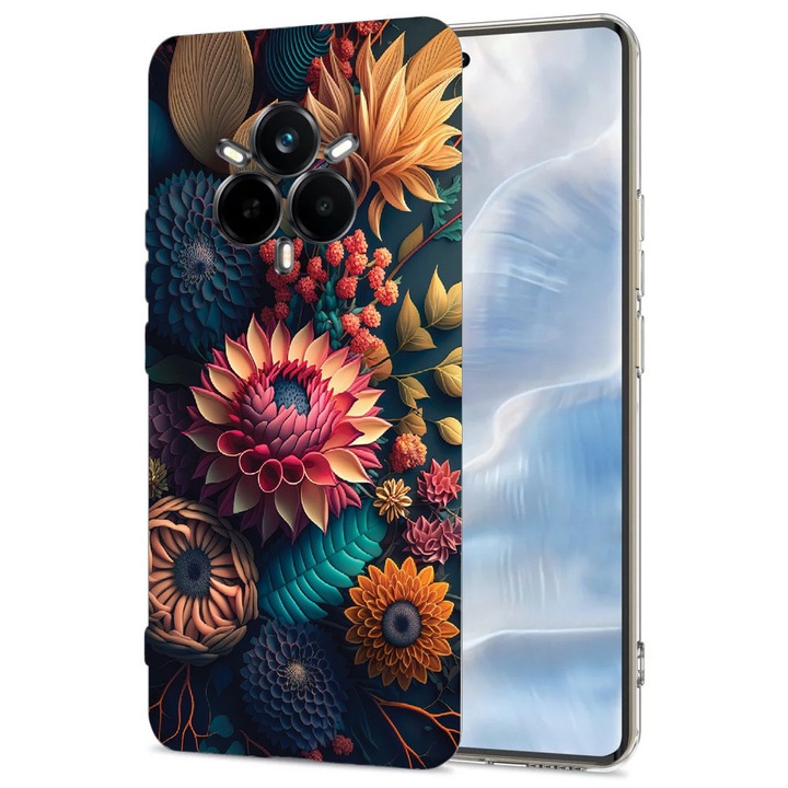 Силиконов калъф BestCase за Realme 14 Pro 5G, Colorful Flowers, Antisoc, Camera Protection, Clear Silicon 2MM, 1988307 T 1241