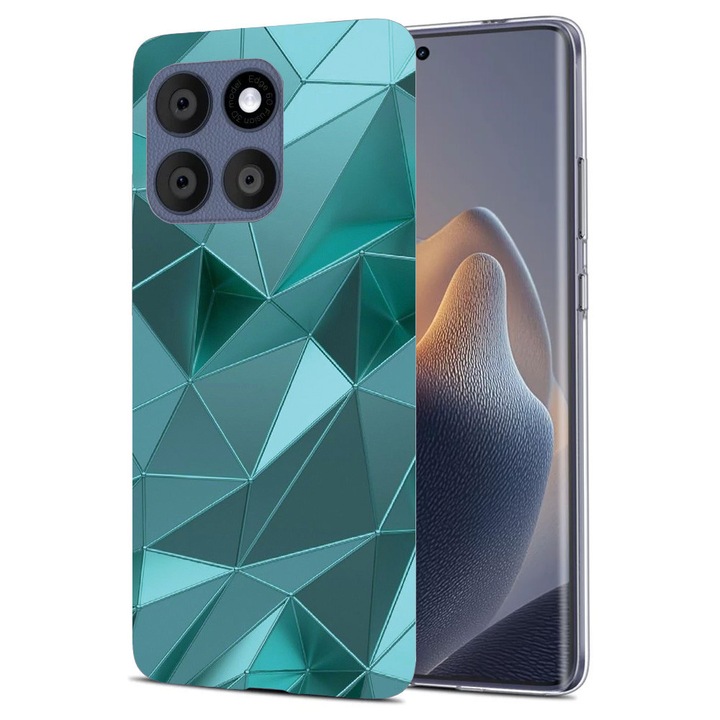 Силиконов калъф BestCase за Motorola Edge 60 Fusion 5G, Green Mosaic, Antisoc, Camera Protection, Clear Silicon 2MM, 1997854 T 1251