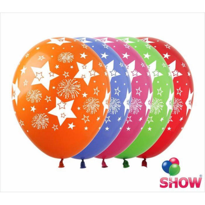 Set 10 baloane latex, Art-Show, mix culori, 30cm