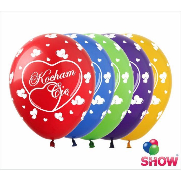 Buchet baloane cu heliu, Show, multicolor, 10 bucati