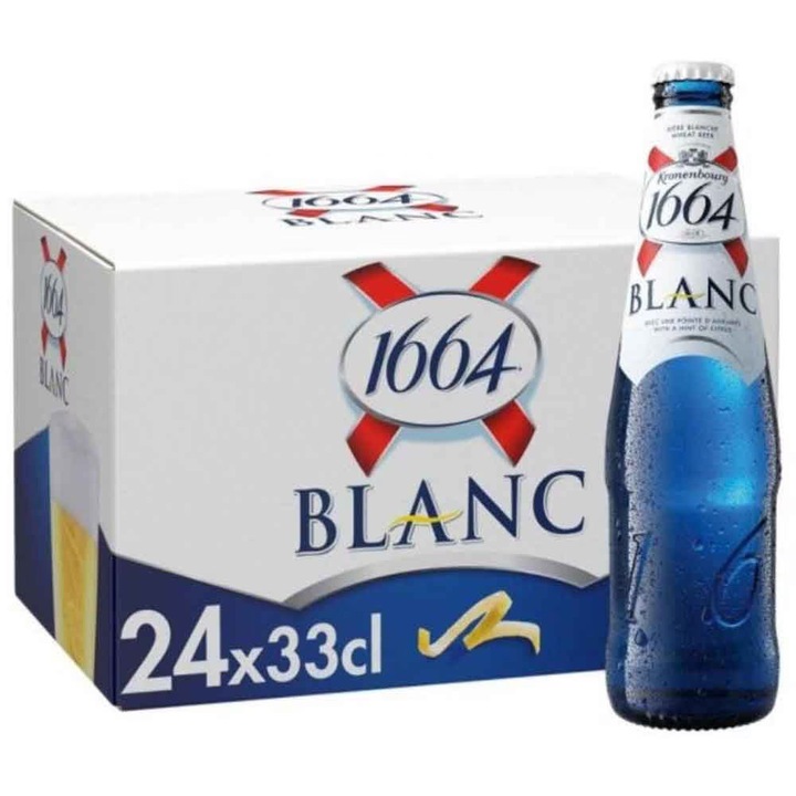Bere alba Kronenbourg 1664 Blanc bax 0.33L x 24 sticle