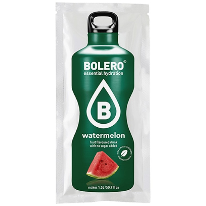 Supliment alimentar, Bolero, Hidratare clasica pentru 1500 ml de apa, Pepene verde, 9 grame