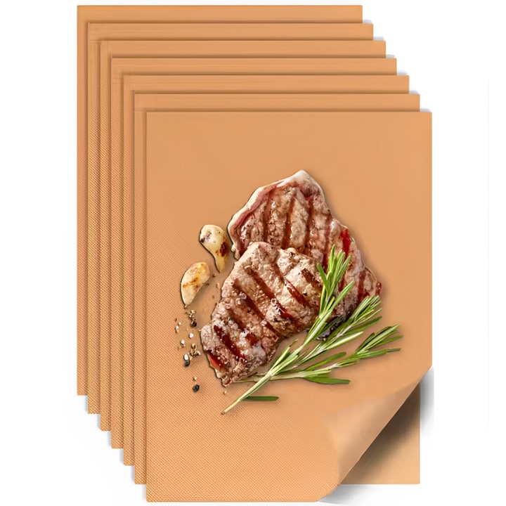 Covoras pentru Gratar, SARAADA, Reutilizabil, Antiderapant, Usor de Curatat, Multifunctional, Protectie, Gratar, Cuptor Coacere, Set X3 bucati, MARON