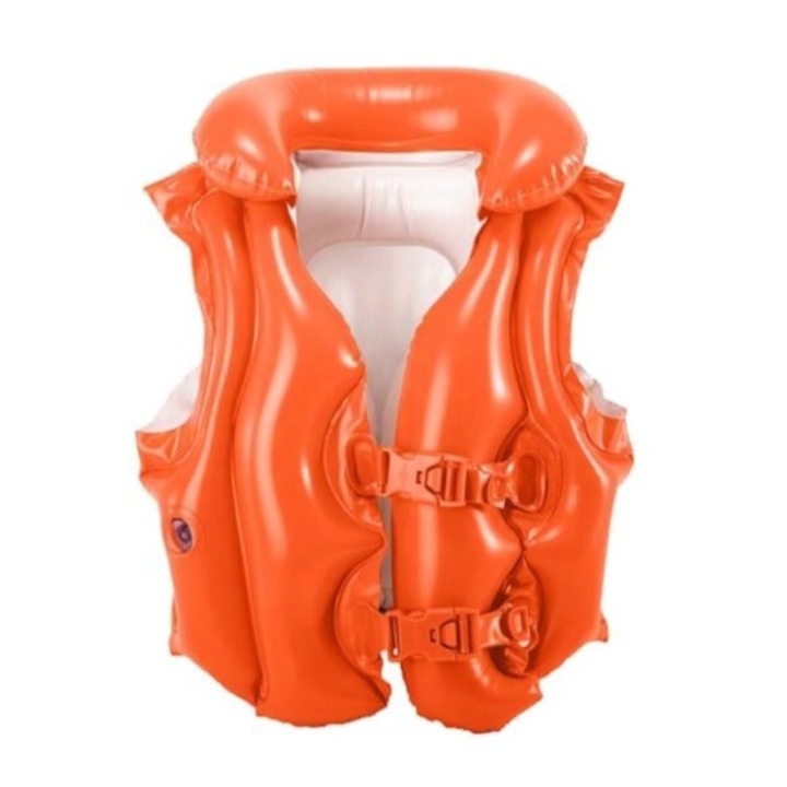 Детска надуваема жилетка Intex, Deluxe, Оранжев, до 30кг, 3-6г