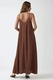Макси рокля, HiCCUP, А-силует, кафява, текстил