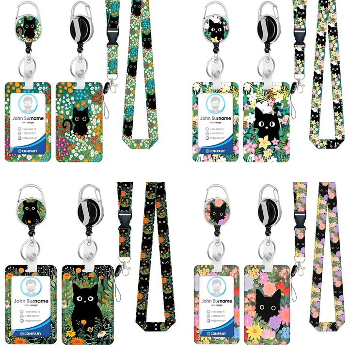 4 db igazolványtartó, XGETOP®, Klipszes tartóval, Szép és elegáns, Gyors hozzáférés, Magaddal vihető, Irodai dolgozóknak, tanároknak, diákoknak, ABS