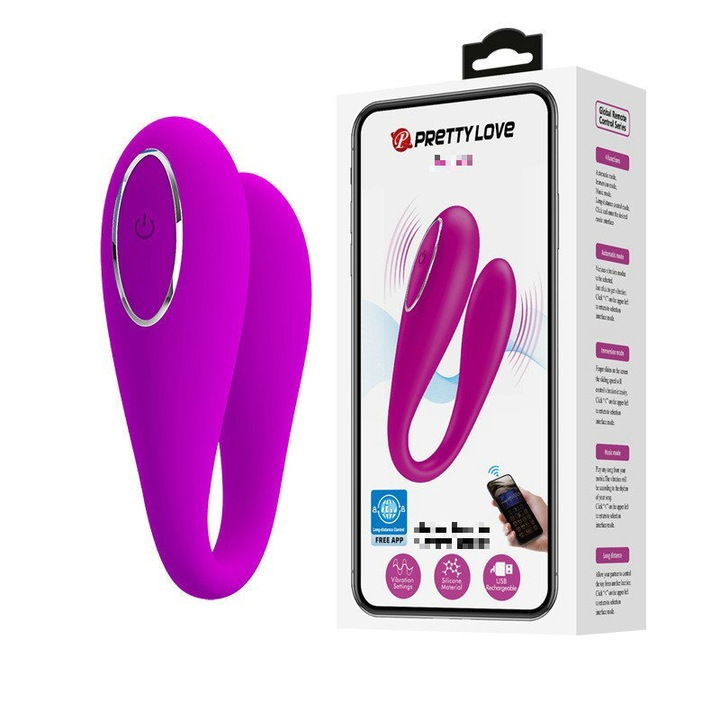 Vibrator Pretty Love cu Control prin Aplicatie – 10 Moduri de Vibratie, Design U in Forma de Fluture, Silentios, Waterproof si Reincarcabil USB