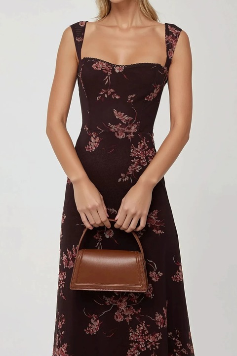 Макси рокля, HiCCUP, кафява, тюл