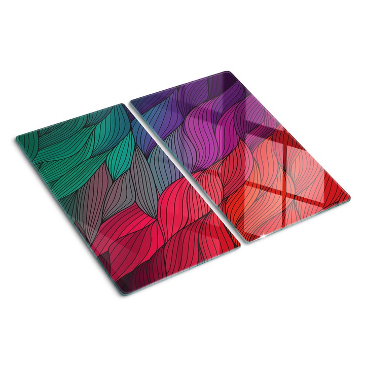 Tocatoare de bucatarie, Tulup, Valuri abstracte, Negru, 2x30x52 cm, 010010520010000049901