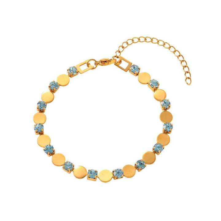 Bratara din piatra naturala smarald, otel inoxidabil, design circular deschis cu diamante albastre, stil palat retro, accesoriu elegant pentru evenimente sau zi