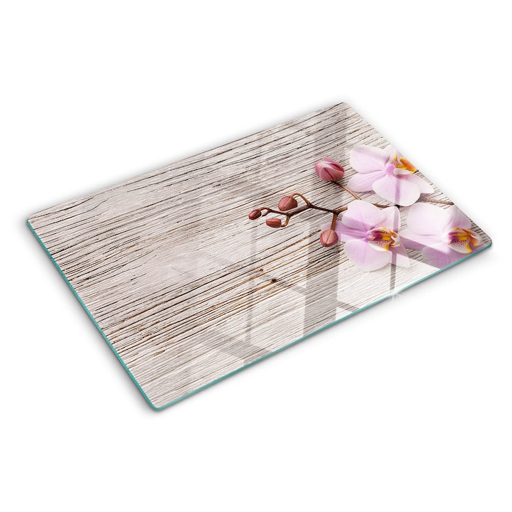 Tocatoare de bucatarie, Tulup, Orhidee pe lemn, Bej, 80x52 cm, 010010520060000001644