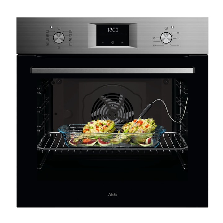Cuptor incorporabil AEG OA5CB31SM, SurroundCook® 5000, SteamBake, Autocuratare catalitica, Electric, 72 l, Clasa A, Inox