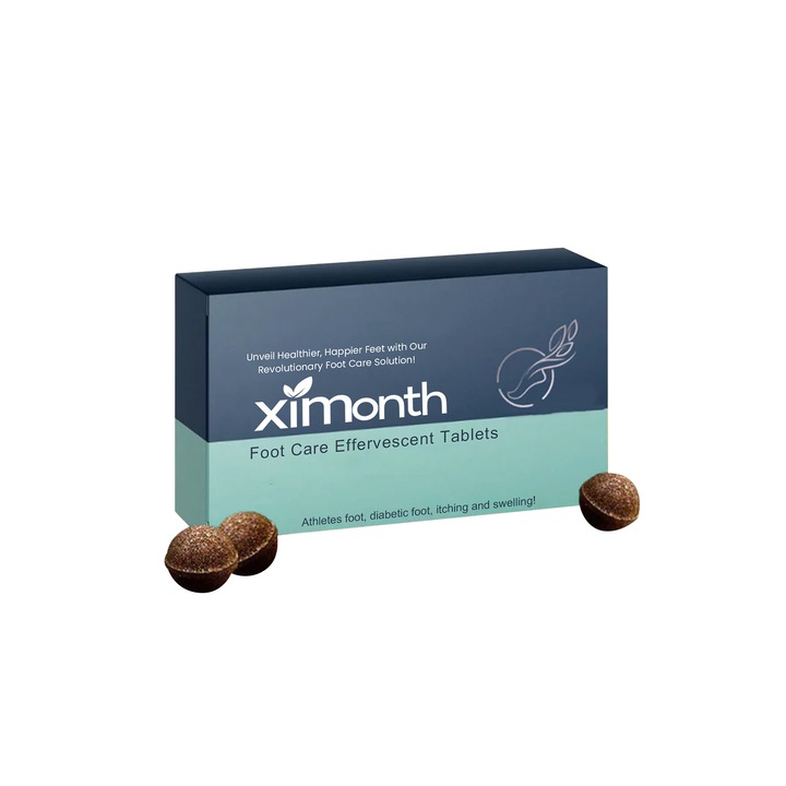 Ximonth—Tablete Efervescente pentru Ingrijirea Picioarelor cu Artemisia, Carthamus si Calendula - Proprietati Antifungice si Detoxifiante Naturale 10 bucati
