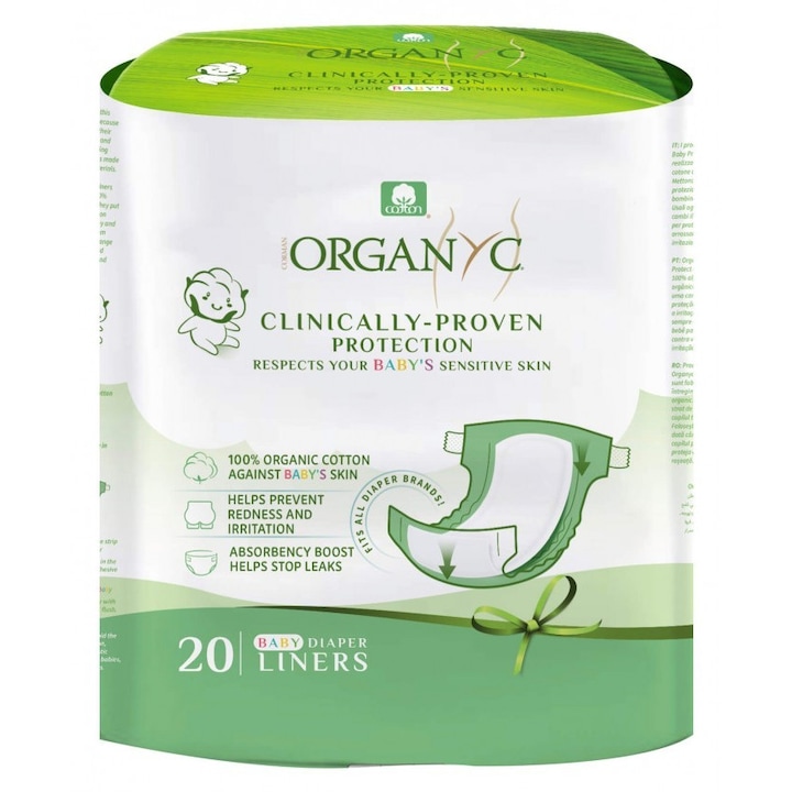 Absorbante Organice din Bumbac pentru Scutece, 20 Bucati, Organyc