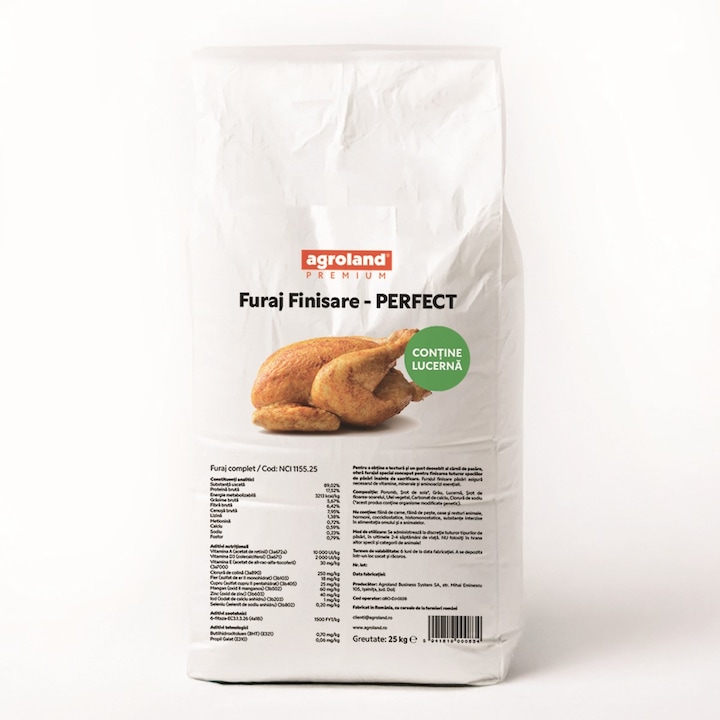 Furaj finisare Perfect, pentru pasari, 25 kg