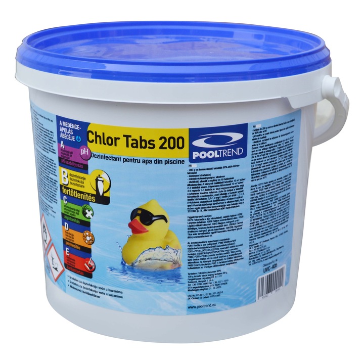 Klór maxi tabletták, úszómedencékhez, vízkezelő biocid, fertőtlenítő, 5 kg